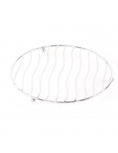 Salvamantel protector metálico cromado redondo resistente dieño de ondas 17 x 17 x 1,4 cm