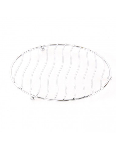 Salvamantel protector metálico cromado redondo resistente dieño de ondas 17 x 17 x 1,4 cm