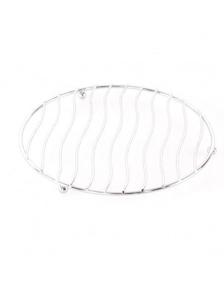 Salvamantel protector metálico cromado redondo resistente dieño de ondas 17 x 17 x 1,4 cm