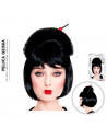 Tradineur - Peluca de geisha para mujer, fibra sintética, complemento para disfraz japonés, oriental de carnaval, Halloween, cos