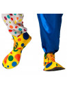 Tradineur - Zapatos amarillos de payaso para adulto con círculos de colores, accesorios, disfraz, carnaval, Halloween, cosplay,