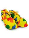 Tradineur - Zapatos amarillos de payaso para adulto con círculos de colores, accesorios, disfraz, carnaval, Halloween, cosplay,