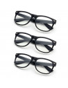 Tradineur - Pack de 3 gafas de oficinista para carnaval, plástico, complemento para disfraz, Halloween, cosplay, fiestas (Adulto