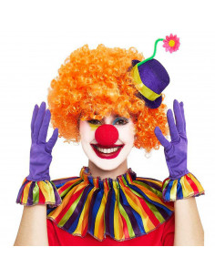 Tradineur - Set de payaso, 5 piezas, poliéster, incluye mini sombrero, nariz, collarín y guantes, accesorios para disfraces, cir
