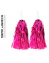 Tradineur - Pompones de animadora, incluyen mangos de plástico, accesorios para disfraces, carnaval, Halloween, cosplay (Fucsia