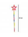 Tradineur - Pack de 2 varitas de colores, plástico, complementos para disfraces de hada, carnaval, Halloween, cosplay, fiestas (