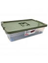 Tradineur - Caja de Almacenamiento con ruedas y tapa de colores - Plástico - Contenedor para almacenar juguetes, libros, ropa, m
