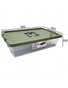 Tradineur - Caja de Almacenamiento con ruedas y tapa de colores - Plástico - Contenedor para almacenar juguetes, libros, ropa, m