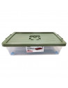 Tradineur - Caja de Almacenamiento con ruedas y tapa de colores - Plástico - Contenedor para almacenar juguetes, libros, ropa, m