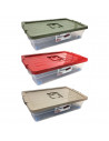 Tradineur - Caja de Almacenamiento con ruedas y tapa de colores - Plástico - Contenedor para almacenar juguetes, libros, ropa, m