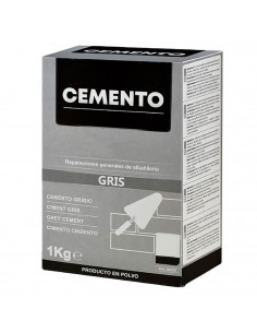 Tradineur - Cemento en polvo, reparaciones generales de albañilería, suelos, muros, uso interior y exterior, fabricado en España