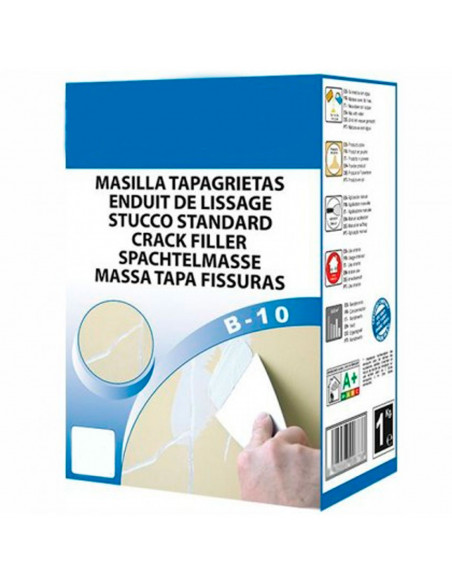Tradineur - Masilla tapagrietas en polvo B-10, enlucido, retapado de grietas, albañilería, reparación arañazos, fabricado en Esp
