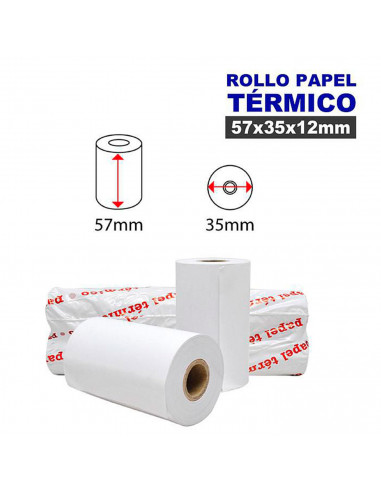 Tradineur - Pack de 10 rollos de papel térmico, válidos para máquinas de TPV, datáfonos, impresoras de recibos, cajas registrado