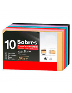 Tradineur - Pack de 120 sobres comerciales de papel, solapa rasgable con tira adhesiva, biodegradables, reciclables, enviar invi