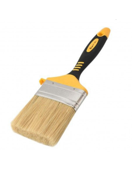 Brocha de pintor plana 25 x 8 cm, cerdas de fibra sintética, mango de plástico ergonómico, pincel para pintar, acabado profesion