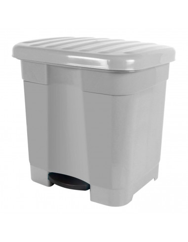 Tradineur - Cubo de basura con pedal y 2 compartimentos, plástico, contenedor basura, papelera con 2 cubos interiores, fabricado