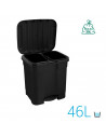 Tradineur - Cubo de basura con pedal y 2 compartimentos, contenedor basura, plástico, papelera con 2 cubos interiores, fabricado