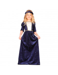 Tradineur - Disfraz de dama medieval infantil, poliéster, incluye vestido y cinta de cabeza, carnaval, Halloween, arde lucus, co