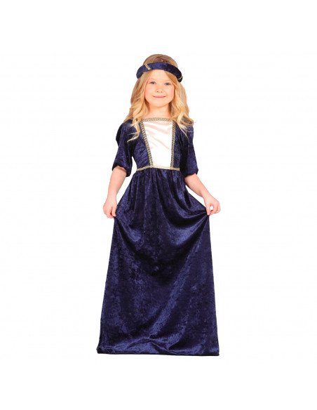 Tradineur - Disfraz de dama medieval infantil, poliéster, incluye vestido y cinta de cabeza, carnaval, Halloween, arde lucus, co Tradineur - Disfraz de dama medieval infantil, poliéster, incluye vestido y cinta de cabeza, carnaval, Halloween, arde lucus, co
