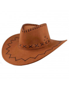 Tradineur - Sombrero vaquero para adulto, poliéster, gorro para disfraces, accesorio de carnaval, Halloween, cosplay, fiestas (M