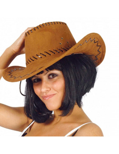 Tradineur - Sombrero vaquero para adulto, poliéster, gorro para disfraces, accesorio de carnaval, Halloween, cosplay, fiestas (M