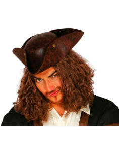 Tradineur - Sombrero de corsario para adulto, poliéster, gorro para disfraces, accesorio de carnaval, Halloween, cosplay, fiesta