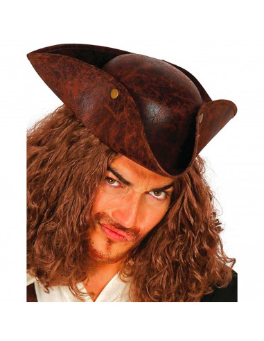 Tradineur - Sombrero de corsario para adulto, poliéster, gorro para disfraces, accesorio de carnaval, Halloween, cosplay, fiesta