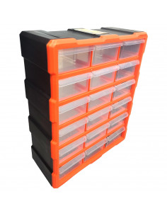 Tradineur - Multiclasificador Modular con compartimento Doble N.º 41 - Fabricado en Plástico - 18 Compartimentos - Almacenamient