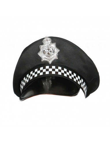 Tradineur - Gorra de policía infantil, poliéster, sombrero de niño, gorro para disfraces, accesorio de carnaval, Halloween, cosp