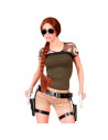 Tradineur - Cartuchera doble con pistolas para adulto, plástico y poliéster, accesorio para disfraces, carnaval, Halloween, cosp