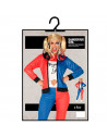 Tradineur - Disfraz de dangerous girl para adulto, Harley Quinn, poliéster, incluye chaqueta con camiseta y pantalón, atuendo de