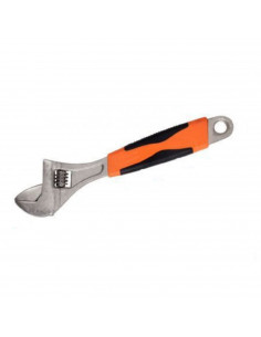 Llave inglesa 300 mm, hierro con mango de goma, boca ajustable, herramienta manual, labores de bricolaje, mecánica, reparaciones