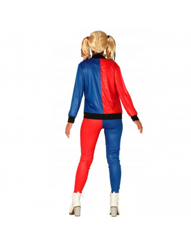 Tradineur - Disfraz de dangerous girl para adulto, Harley Quinn, 100% poliéster, incluye chaqueta con camiseta y pantalón, atuen