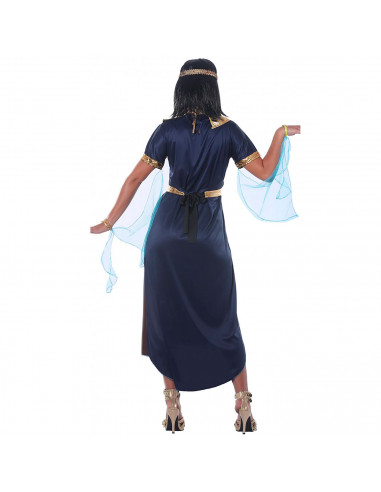 Tradineur - Disfraz de Cleopatra para adulto, poliéster, incluye cuello, vestido con mangas y cinturón, atuendo de carnaval, Hal