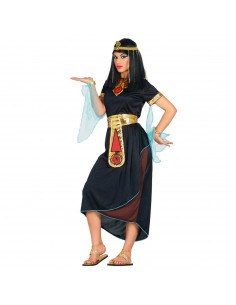 Tradineur - Disfraz de Cleopatra para adulto, 100% poliéster, incluye cuello, vestido con mangas y cinturón, atuendo de carnaval