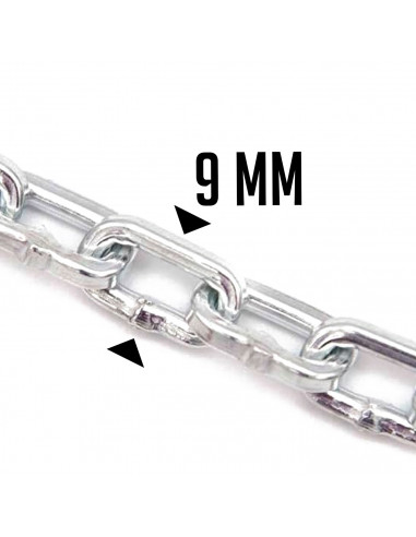 Tradineur - Cadenas Antideslizantes de nieve 3,8 kg - Fabricado en Acero - Cadena de 9 mm - Instalación fácil y rápida - Agarre