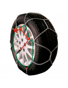Tradineur - Cadenas Antideslizantes de nieve 4,6 kg - Fabricado en Acero - Cadena de 9 mm - Instalación fácil y rápida