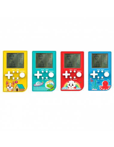 Tradineur - Consola de juegos de ladrillos portátil, rompecabezas clásico, 26 juegos incorporados, funciona con pilas, 14 x 7 x