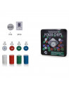 Tradineur - Set de 100 fichas y 2 barajas de póker, caja metálica, incluye botón de dealer, regalo, cumpleaños, Navidad, juegos