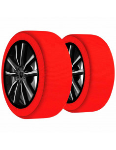 Tradineur - Cadenas de nieve para coche Textiles - Talla: M - Resistente y reutilizable - No daña llantas de ABS/ESP - Apto para