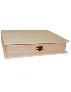 Caja para decoración con forma de libro de 4,6 x 24,7 x 18,6 cm, de madera sin tratar. Libro para almacenamiento con cierre de t