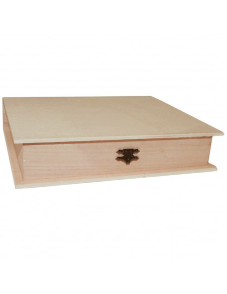 Caja para decoración con forma de libro de 4,6 x 24,7 x 18,6 cm, de madera sin tratar. Libro para almacenamiento con cierre de t Caja para decoración con forma de libro de 4,6 x 24,7 x 18,6 cm, de madera sin tratar. Libro para almacenamiento con cierre de t