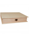 Caja para decoración con forma de libro de 4,6 x 24,7 x 18,6 cm, de madera sin tratar. Libro para almacenamiento con cierre de t