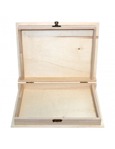 Caja para decoración con forma de libro de 4,6 x 24,7 x 18,6 cm, de madera sin tratar. Libro para almacenamiento con cierre de t
