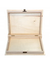 Caja para decoración con forma de libro de 4,6 x 24,7 x 18,6 cm, de madera sin tratar. Libro para almacenamiento con cierre de t