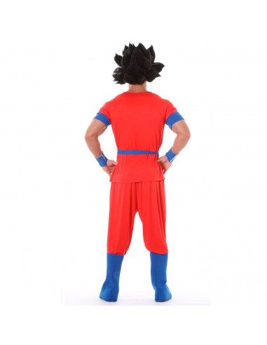 Tradineur - Disfraz de fighter para adulto, poliéster, guerrero oriental, artes marciales, atuendo de carnaval, Halloween, cospl