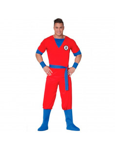 Tradineur - Disfraz de fighter para adulto, 100% poliéster, guerrero oriental, artes marciales, atuendo de carnaval, Halloween,
