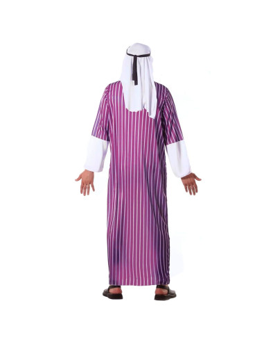 Tradineur - Disfraz de jeque árabe para adulto, poliéster, incluye tocado y túnica, atuendo de carnaval, Halloween, cosplay, mor