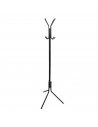 Perchero de pie metálico negro 8 ganchos 170 x 48 cm. Soporte para abrigos y sombreros, estilo minimalista, para recibidor u ofi