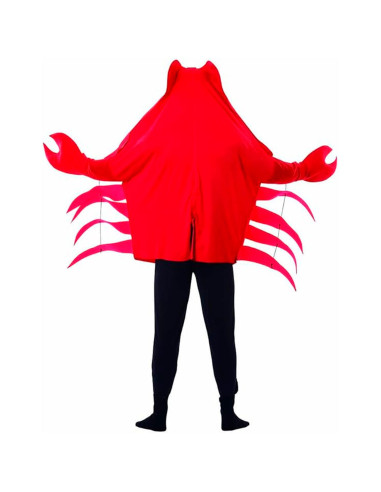 Tradineur - Disfraz de cangrejo rojo para adulto, poliéster, incluye túnica con capucha y guantes, atuendo de carnaval, Hallowee